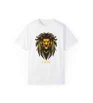 Aslan Kafası Baskılı Unisex Oversize Pamuklu Tişört (Beyaz)