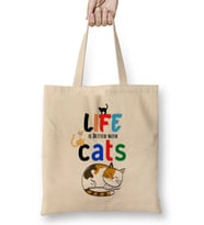 Funny Cat Lover Gifts For Women Men Kids Bez Çanta Uzun Saplı