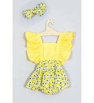 Kız Bebek Bandanalı Tatlı Meyveler Elbise Limon