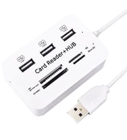 Powermaster 3 Port 2.0 Usb Çoklayıcı Hub + 4 Slot Kart Okuyucu PM-6052