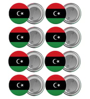 Libya Bayrağı Çanta Rozeti Seti 8 Adet En Büyük Boy 5.8cm İğneli Broş