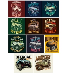 Off Road 4x4 Sticker Set 11 Parça Telefon, Tablet, Defter, Laptop Sticker