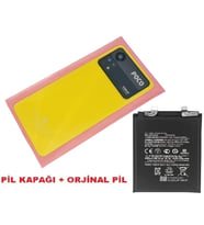 Xiaomi POCO X4 PRO Arka Kapak Batarya Kapağı + PİL (CAM) SARI