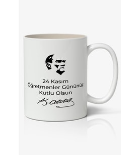 24 Kasım Öğretmenler Günü Tasarımlı Kupa Bardak Baskılı Kahve Kupa Bardak Model 9