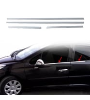 Peugeot 207 Krom Cam Çıtası Takımı 4Parça Paslanmaz Çelik