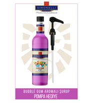 Kahve ve Kokteyl Şurubu Bubble Gum Aromalı 70 CL + POMPA Simonelli