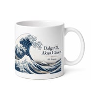 Japon Dalga Motifi Temalı Baskılı Kupa Bardak Porselen Hediye Mug