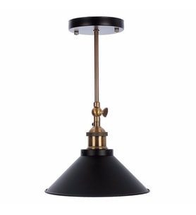 RİOLİGHT RETRO MAFSALLI HAREKETLİ BAŞLIK METAL TAVAN AVİZESİ ŞAPKA ÇAPI: 22CM (Siyah)