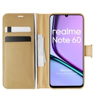 Microsonic Realme Note 60 Kılıf Delux Leather Wallet Gold (Gold)