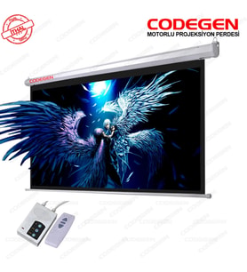 Codegen EX-18 MOTORLU PROJEKSİYON PERDESİ 180x180 Elektrikli Uzaktan Kumandalı (Arkası Siyah Fonlu -