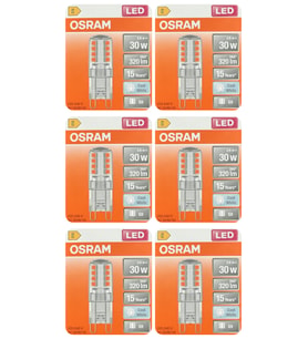 (6 Adet) Osram 2,6W (30W) 4000K (Ilık Beyaz) G9 Duylu Led Kapsül Ampul