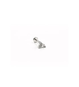 Minimal Zirkon Taşlı Tragus Piercing – Gümüş  Alerji Yapmaz, Uzun Ömürlü