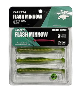 Caretta Flash Minnow 8cm 3.5gr 3 Adet Silikon Yem Green Glow