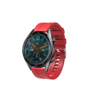 Huawei GT2 46mm 22mm Uyumlu Kordon Silikon Yumuşak Esnek Sportif KRD-23 Kayış (Kırmızı)