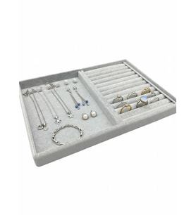 Rio Model Süet Kumaş Gri Renk 24/34 Cm Tırnaklı- Sosisli Takı Sergileme Standı