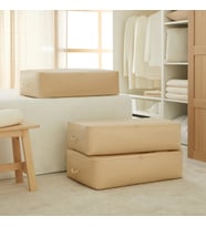 Ocean Home Textile 3'lü Mega Boy Bej Balıksırtı Baza Altı Hurç Set 74 x 46 x 22 cm