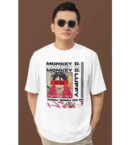 Monkey D. Luffy Tasarım Baskılı Unisex Oversize Anime Dizi Karakter Tişört