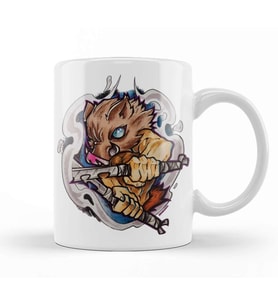 Inosuke Star Design Demon Slayer Anime Kupa Bardak Porselen