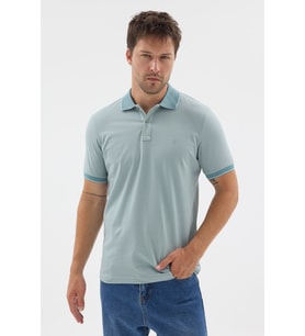 Mavi Polo Yaka Pike Kısa Kol Slim Fit %100 Pamuk Tişört 1011260171