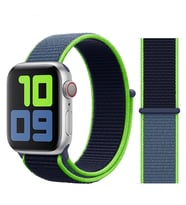 Apple Watch 44mm Uyumlu Kordon Hasır Örgü Cırt Cırtlı Terletmeyen Zore KRD-03 Kumaş Kayış