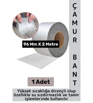 Ultra Güçlü Su Geçirmez Isıya Dayanıklı Alüminyum Folyo İzolasyon Tamirat 96 Mm X 2 Metre Çamur Bant