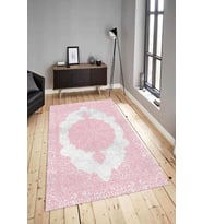 Dijital Baskılı Yıkanabilir Kaymaz Modern Renkli Salon Halısı Mutfak Halısı Yolluk ND-HY-1035 (Pembe)