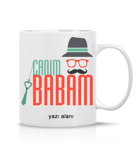 Babalara Özel Canım Babam Yazılı Hediye Çay Kahve Kupa Bardak-baba5