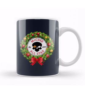 Christmas All Star Overwatch McCree Wreath Kupa Bardak Porselen