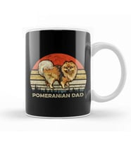 Mens Best Pomeranian Dad Ever Retro Vintage Dog Dad Father’s Day Köpek Kupa Bardak Porselen