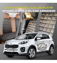Kia Sportage Antrasit Renk Tay Tüyü Cepli & Terletmez Sırtlı Oto Koltuk Minder Seti - Koltuk Koruma Kılıfı (ÖN & ARKA TAM SET)