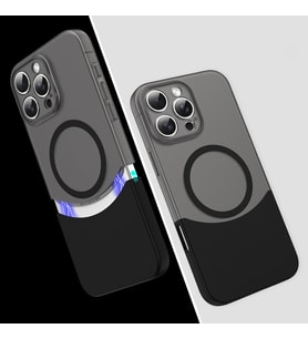 Apple iPhone 16 Pro Uyumlu Kılıf M-Safe Şarj Özellikli Mıknatıslı Zore Duble Kapak (Siyah)