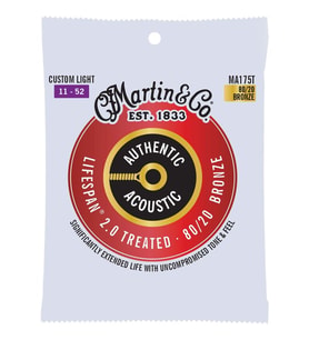 Martin Co MA175T SP Lifespan Treated Akustik Gitar Teli Custom Light 11-52