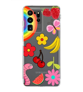 PrintiFy Samsung Galaxy S20 Ultra ile Uyumlu 1mm Slim Fit Water Color 5 Baskılı Şeffaf  Kılıf