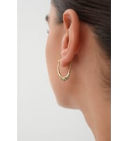 14 Ayar Midye Desenli Altın Halka Küpe (2 Cm)