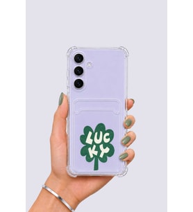 Samsung Galaxy S25 FE Kartlıklı Lucky Yonca Desenli Kılıf