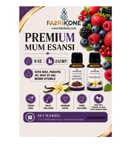 Premium Mum Esansı 5 cc 2'li Set - Orman Meyvesi, Vanilya - Soya Wax, Parafin, Jel Wax ve Bal Mumu Uyumlu BKFAB2OMVN5