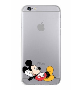Apple iPhone 6 Uyumlu Kapak Mickey Mouse Tasarımlı Şeffaf Silikon Kılıf
