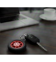 Mercedes Uyumlu Özel Tasarım Araba Anahtarlığı - Premium Hafif ve Dayanıklı Anahtarlık (Kırmızı)