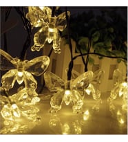 30 Led 4 Metre Güneş Enerjili Kelebek Gün Işığı 8 Mod Led Bahçe Teras Balkon Ağaç Solar Aydınlatma