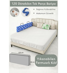 Miralay Yeni Nesil Yatak Bariyeri 120 cm Mavi Yıldız - Boyalı