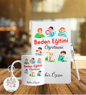 Beden Eğitimi Öğretmenlerine Özel Defter Kalem Kupa & Süblimasyon Anahtarlık Hediye Seti