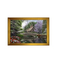 Manzara Temalı Kanvas Tablo 80 x 110 cm Gold Çerçeve