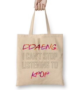 Bts Ddaeng I Can't Stop Listening To Kpop Army 01 Bez Çanta Uzun Saplı