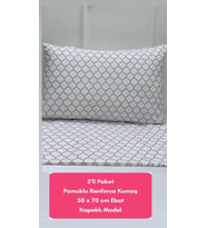 NİVEMESHOME PEMBE GEOMETRİK DESEN 2 Lİ YASTIK KILIFI KAPAKLI 50X70
