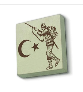 Kurtuluş Savaşı Sembolik Baskılı Doğaltaş  Magnet(KRT-107)Buzdolabı Süsü
