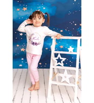 Pia Baby Premium %100 Pamuk İsme Özel Çocuk Pijama Takımı 1-8 Yaş 5069-14 (Pembe)