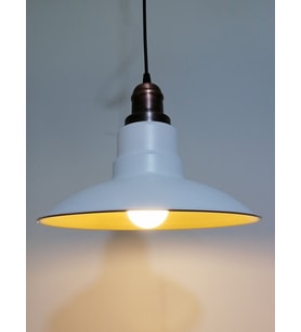  RİOLİGHT RETRO,RUSTİK,MODERN BAKIR DUYLU BEYAZ İÇİ GOLD MUTFAK,ODA,CAFE METAL SARKIT AVİZE ÇAP:30CM
