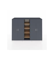 Kronos Dolap 12 Raflı 4 Kapaklı 220x59x163 Antrasit-Antrasit/Çam