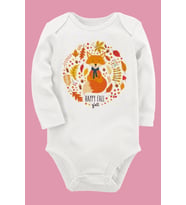 Organik Baskılı Pamuklu Unisex Bebek Body UZUNE150