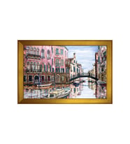 Manzara Temalı Kanvas Tablo 50 x 70 cm Gold Çerçeve